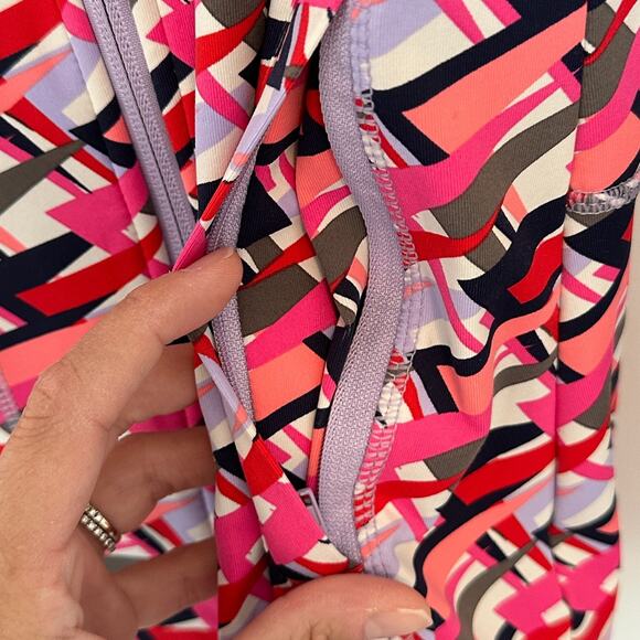 American Girl Kids Feeling Fierce Jacket Size Large Geometric Zip Front Hooded - Picture 5 of 9